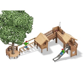 Bysen kombinasjonslek 2 hus og plattform