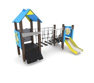 Wooden kombinasjonslek med hengebro WD1513