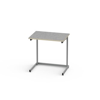 Bord Lex akustikk linoleum 70x50 cm sølv