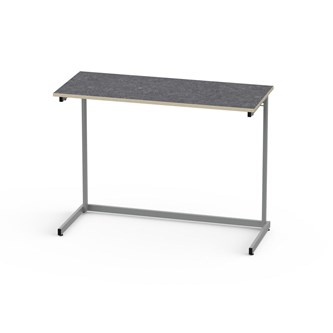 Bord Lex akustikk linoleum 120x50 cm sølv