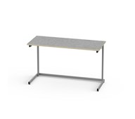 Bord Lex akustikk linoleum 120x50 cm sølv