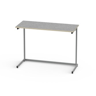 Bord Lex akustikk linoleum 120x50 cm sølv