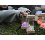 Lysende kuber med perler 6 stk