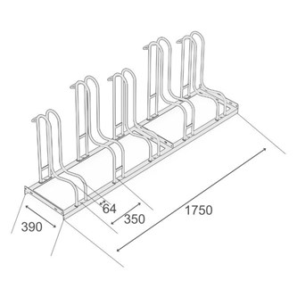 Sykkelstativ høyt 5 sykler