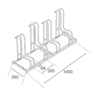Sykkelstativ høyt 4 sykler