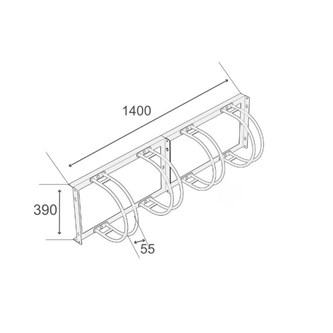 Sykkelstativ vegghengt 4 sykler