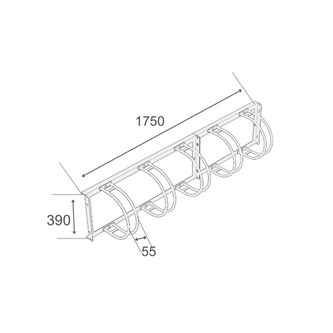 Sykkelstativ vegghengt 5 sykler