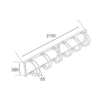 Sykkelstativ vegghengt 6 sykler