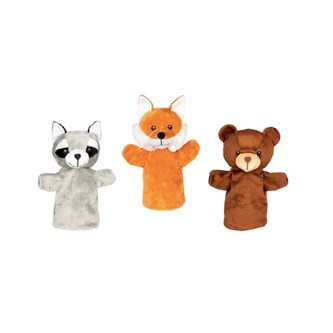 Hånddukker ville dyr 3 pk