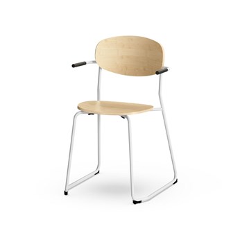 Stol Collab FSC 4-ben armlene sh 45 cm sølv