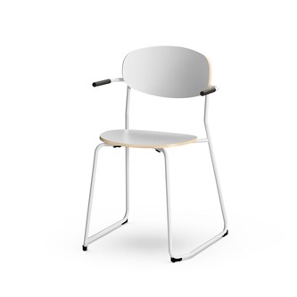 Stol Collab FSC 4-ben armlene sh 45 cm sølv