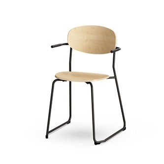 Stol Collab FSC 4-ben armlene sh 45 cm svart