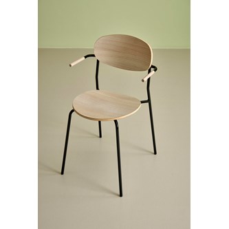 Stol Collab FSC 4-ben armlene sh 45 cm svart