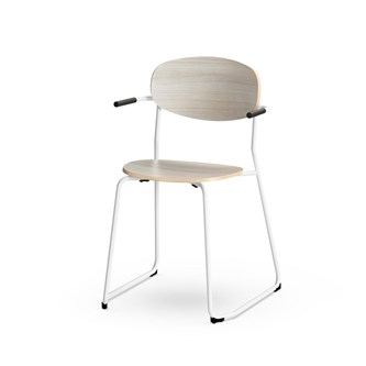 Stol Collab FSC 4-ben armlene sh 45 cm hvit