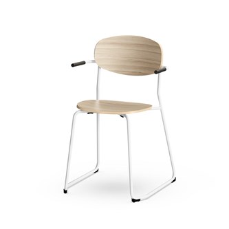 Stol Collab FSC 4-ben armlene sh 45 cm hvit