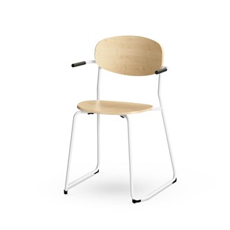 Stol Collab FSC 4-ben armlene sh 45 cm hvit