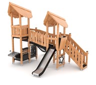 Naturo dobbelt leketårn med sklier NT3637