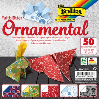 Origamipapir med motiv 15x15 cm 50 ark