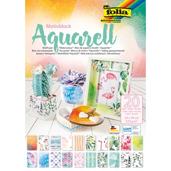 Motivpapir akvarell 20 ark