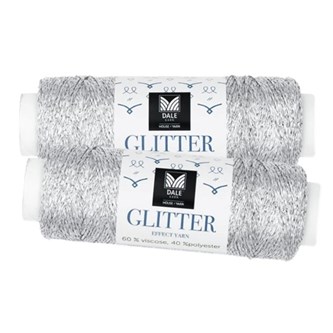 Glittergarn sølv
