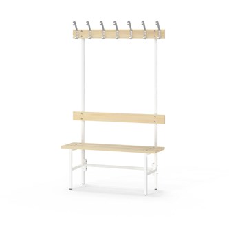 Novis Basic enkel sittebenk 100 cm hvitt stativ