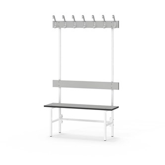 Novis Compact enkel sittebenk 100 cm hvitt stativ