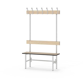 Novis Compact enkel sittebenk 100 cm lysegrått stativ