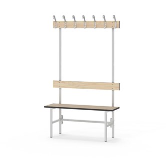 Novis Compact enkel sittebenk 100 cm lysegrått stativ