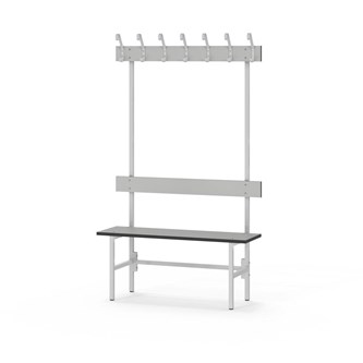 Novis Compact enkel sittebenk 100 cm lysegrått stativ