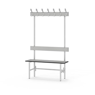 Novis Compact enkel sittebenk 100 cm lysegrått stativ