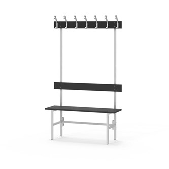 Novis Compact enkel sittebenk 100 cm lysegrått stativ