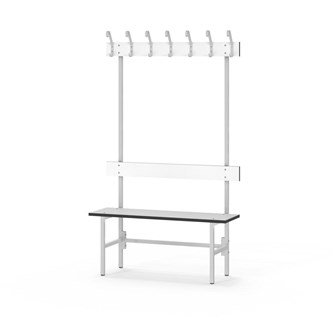 Novis Compact enkel sittebenk 100 cm lysegrått stativ