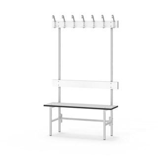 Novis Compact enkel sittebenk 100 cm lysegrått stativ