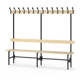 Novis Basic enkel sittebenk 200 cm svart stativ
