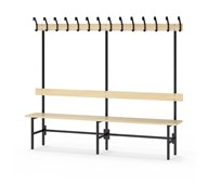 Novis Basic enkel sittebenk 200 cm svart stativ