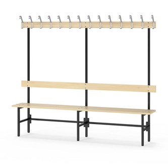 Novis Basic enkel sittebenk 200 cm svart stativ