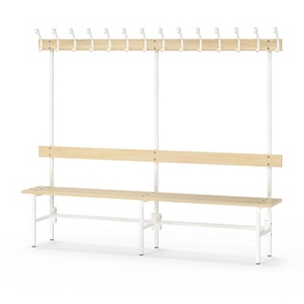Novis Basic enkel sittebenk 200 cm hvitt stativ