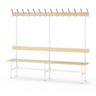 Novis Basic enkel sittebenk 200 cm hvitt stativ