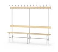Novis Basic enkel sittebenk 200 cm lysegrått stativ