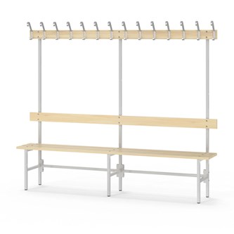 Novis Basic enkel sittebenk 200 cm lysegrått stativ