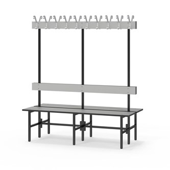 Novis Compact dobbel sittebenk 150 cm svart stativ