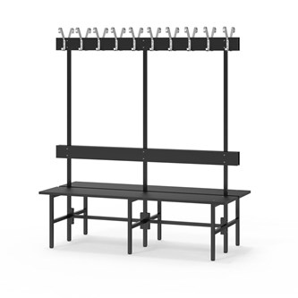 Novis Compact dobbel sittebenk 150 cm svart stativ