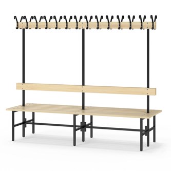 Novis Basic dobbel sittebenk 200 cm svart stativ