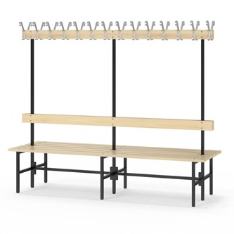 Novis Basic dobbel sittebenk 200 cm svart stativ