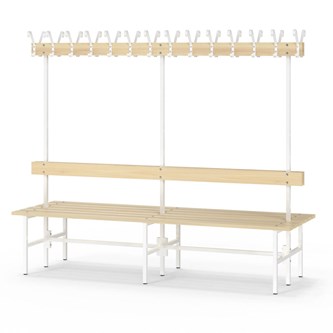 Novis Basic dobbel sittebenk 200 cm hvitt stativ