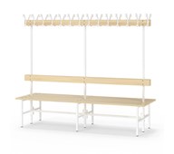Novis Basic dobbel sittebenk 200 cm hvitt stativ