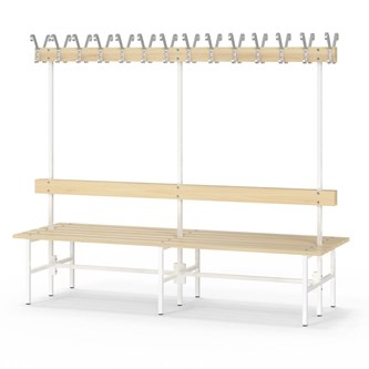 Novis Basic dobbel sittebenk 200 cm hvitt stativ