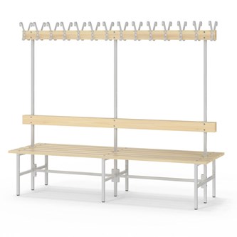 Novis Basic dobbel sittebenk 200 cm lysegrått stativ