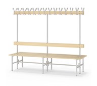 Novis Basic dobbel sittebenk 200 cm lysegrått stativ