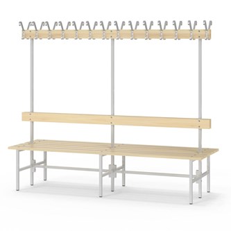 Novis Basic dobbel sittebenk 200 cm lysegrått stativ